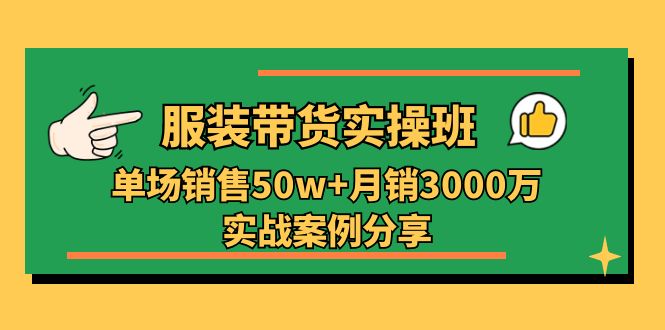 （11071期）服装带货实操培训班：单场销售50w+月销3000万实战案例分享（27节）-财富区