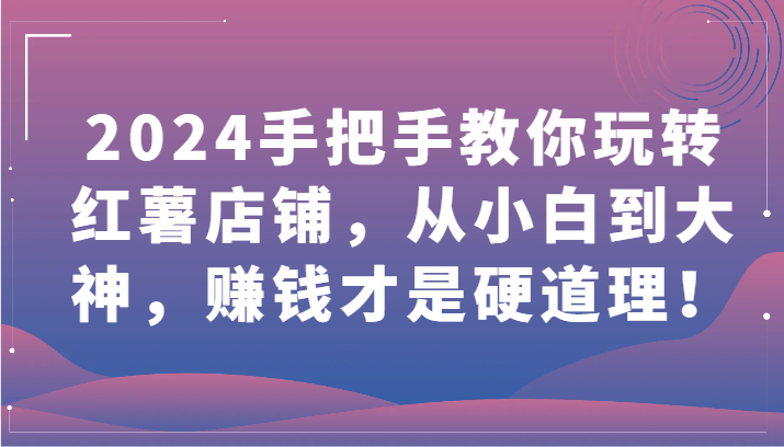 2024手把手教你玩转红薯店铺，从小白到大神，赚钱才是硬道理！-财富区