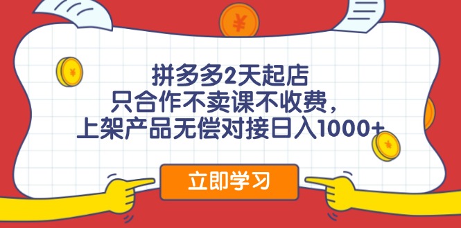 （12356期）拼多多0成本开店，只合作不卖课不收费，0成本尝试，日赚千元+-财富区