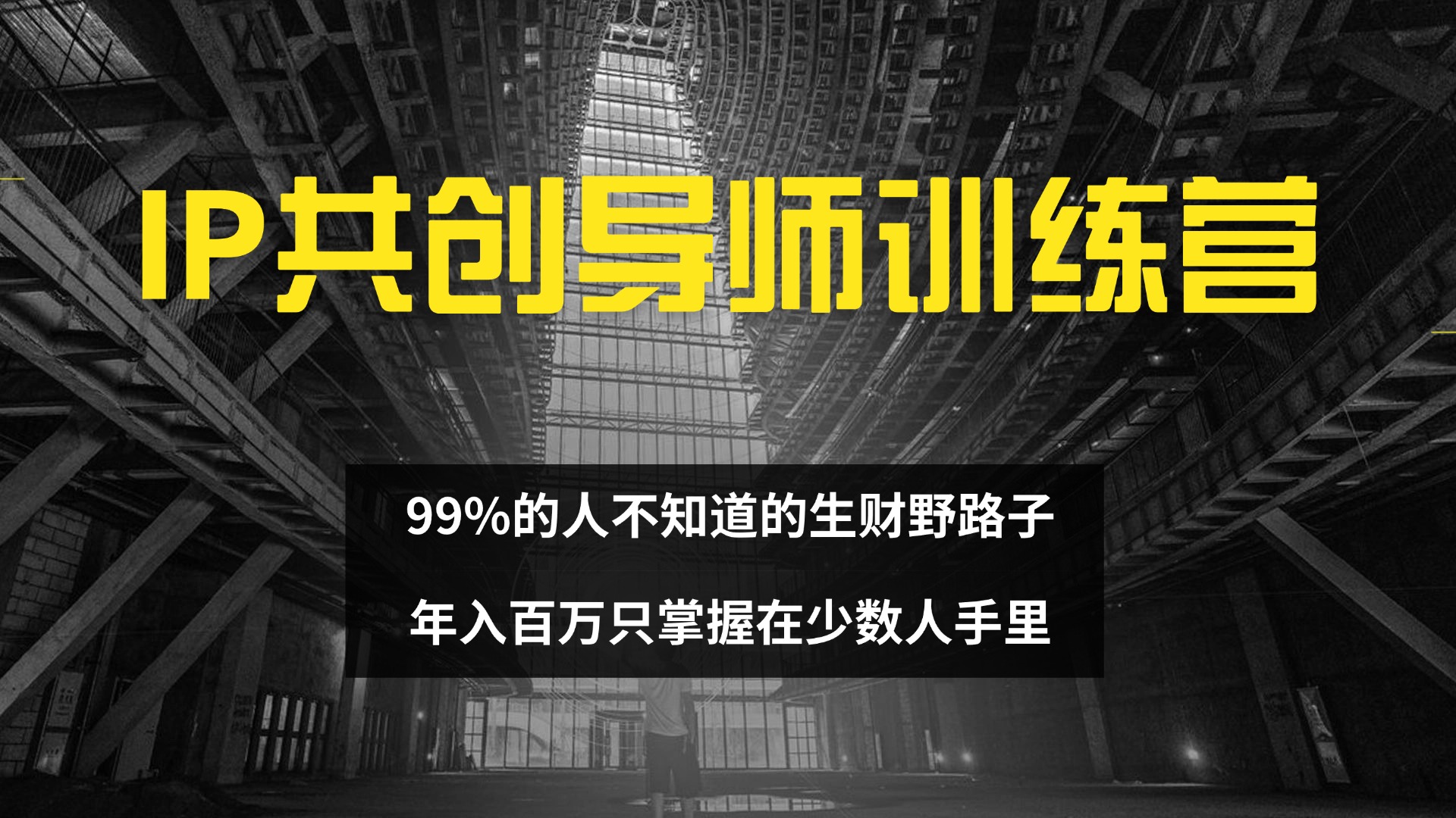 （12504期）IP共创导师训练营 99%的人不知道的生财野路子 只掌握在少数人手里-财富区