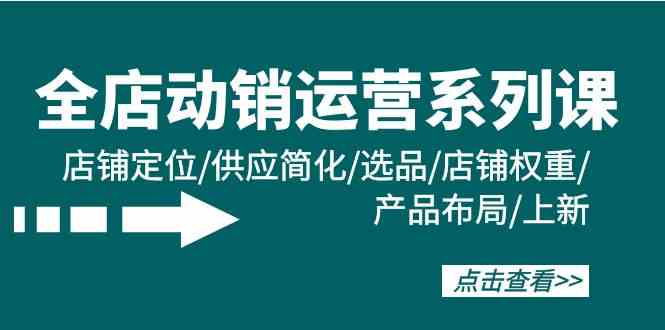 全店动销运营系列课：店铺定位/供应简化/选品/店铺权重/产品布局/上新-财富区