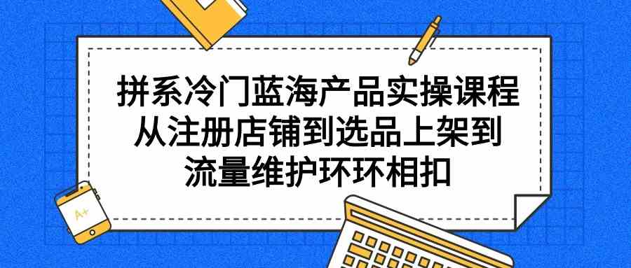 （9527期）拼系冷门蓝海产品实操课程，从注册店铺到选品上架到流量维护环环相扣-财富区
