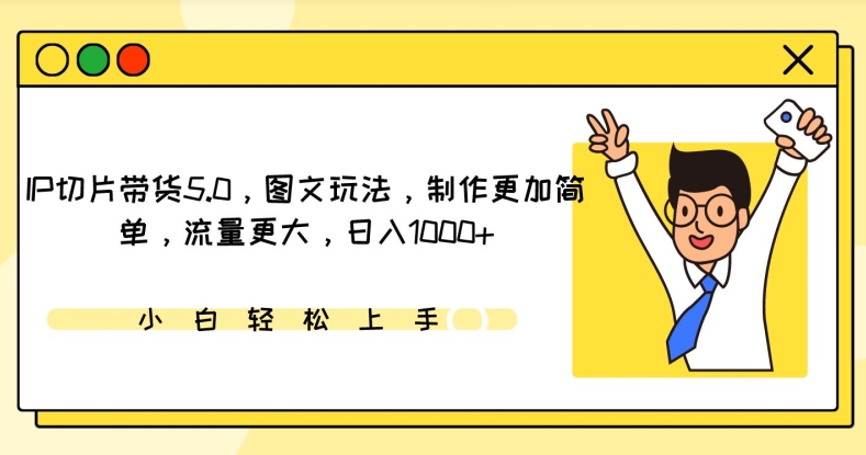 IP切片带货5.0，图文玩法，制作更加简单，流量更大，日入1000+-财富区