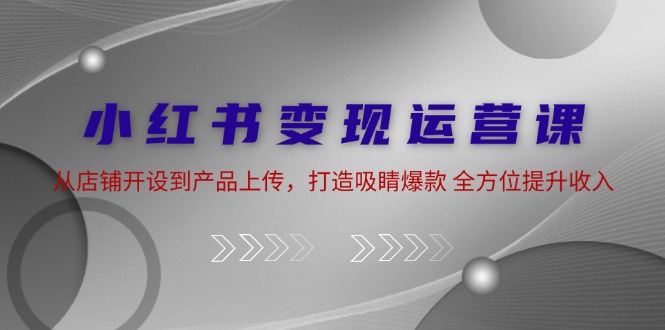 （12520期）小红书变现运营课：从店铺开设到产品上传，打造吸睛爆款 全方位提升收入-财富区