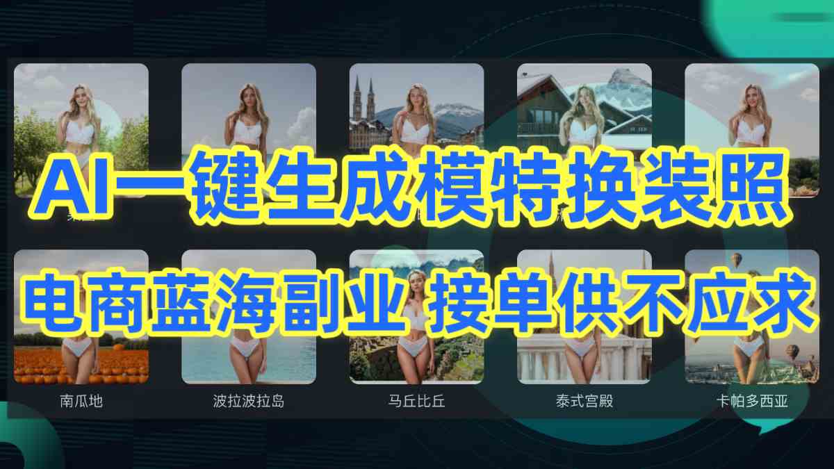 （9616期）AI制作一键生成模特换装照，电商蓝海副业供不应求-财富区