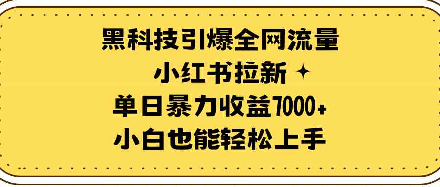 （9679期）黑科技引爆全网流量小红书拉新，单日暴力收益7000+，小白也能轻松上手-财富区