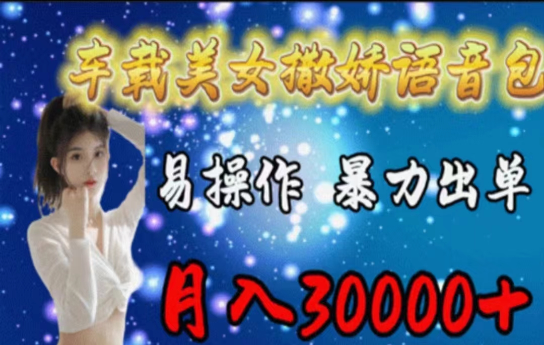（11249期）车载美女撒娇语音包，执行就出单，月入3000＋，小白看完课程就能马上实操-财富区