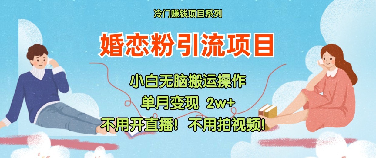 小红书婚恋粉引流，不用开直播！不用拍视频！不用做交付-财富区