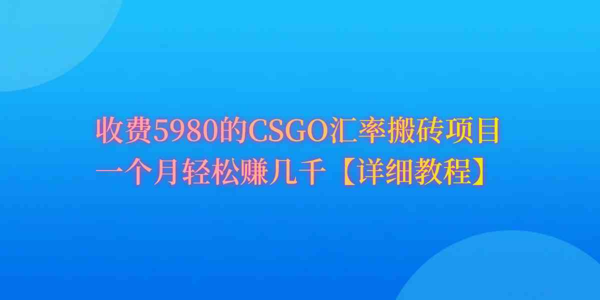 （9776期）CSGO装备搬砖，月综合收益率高达60%，你也可以！-财富区