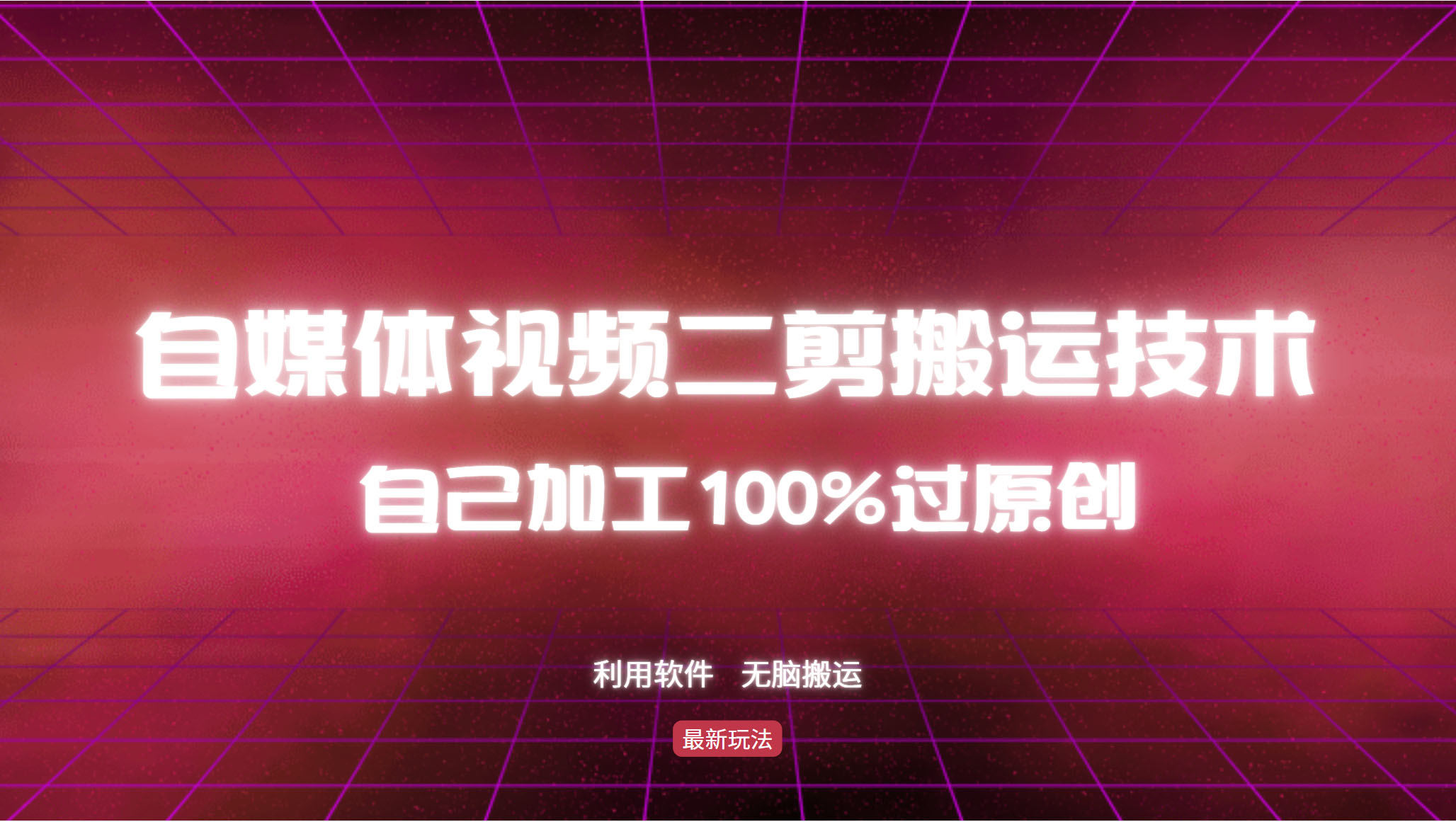 （12995期）详细教你自媒体视频二剪搬运技术，自己加工100%过原创，无脑搬运-财富区