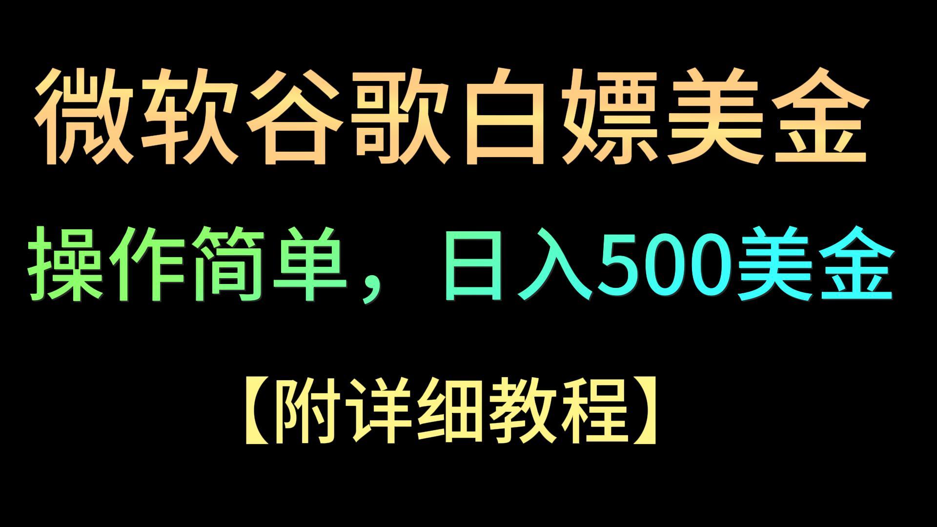 微软谷歌项目3.0，轻松日赚500+美金，操作简单，小白也可轻松入手！-财富区