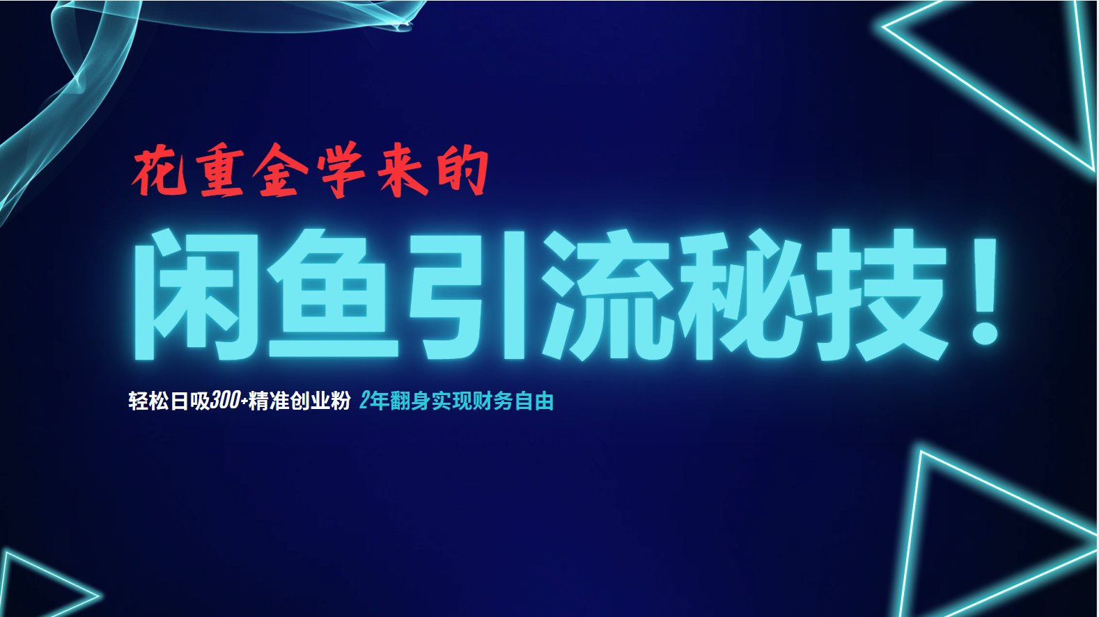 （12887期）花重金学来的闲鱼引流秘技！轻松日吸300+精准创业粉，每天躺赚5000+，2…-财富区