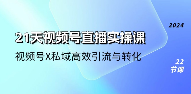 21天视频号直播实操课，视频号X私域高效引流与转化（22节课）-财富区