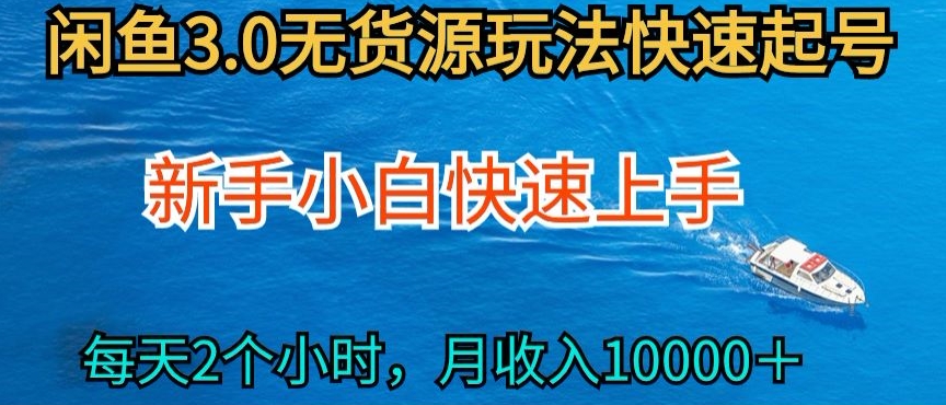 2024最新闲鱼无货源玩法，从0开始小白快手上手，每天2小时月收入过万-财富区