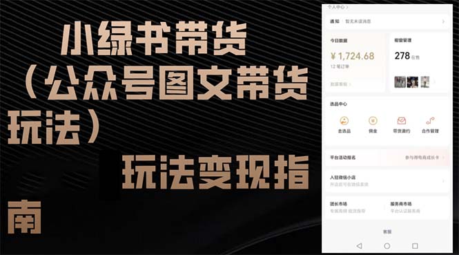 （12902期）小绿书带货（公众号图文带货玩法）玩法变现指南-财富区