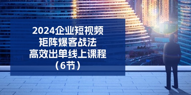 2024企业短视频矩阵爆客战法，高效出单线上课程（6节）-财富区