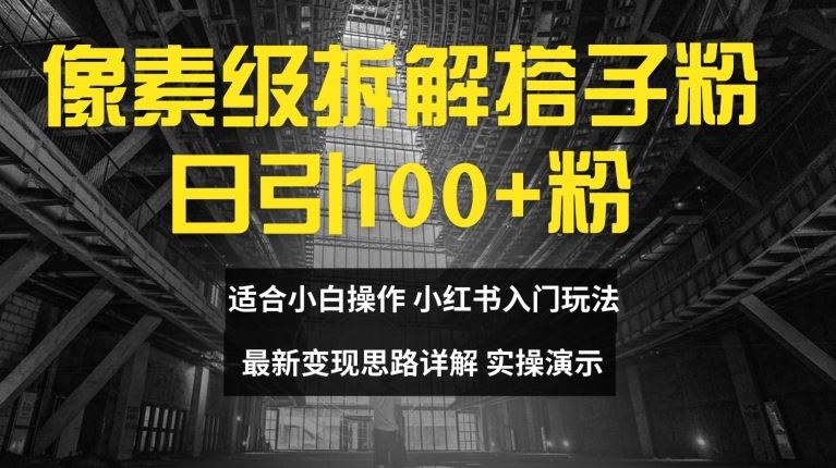 像素级拆解搭子粉，日引100+，小白看完可上手，最新变现思路详解【揭秘】-财富区