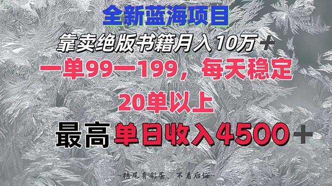 （12512期）靠卖绝版书籍月入10W+,一单99-199，一天平均20单以上，最高收益日入4500+-财富区
