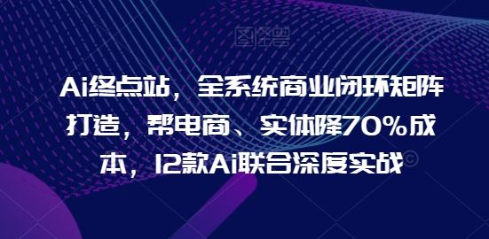 Ai终点站，全系统商业闭环矩阵打造，帮电商、实体降70%成本，12款Ai联合深度实战【0906更新】-财富区