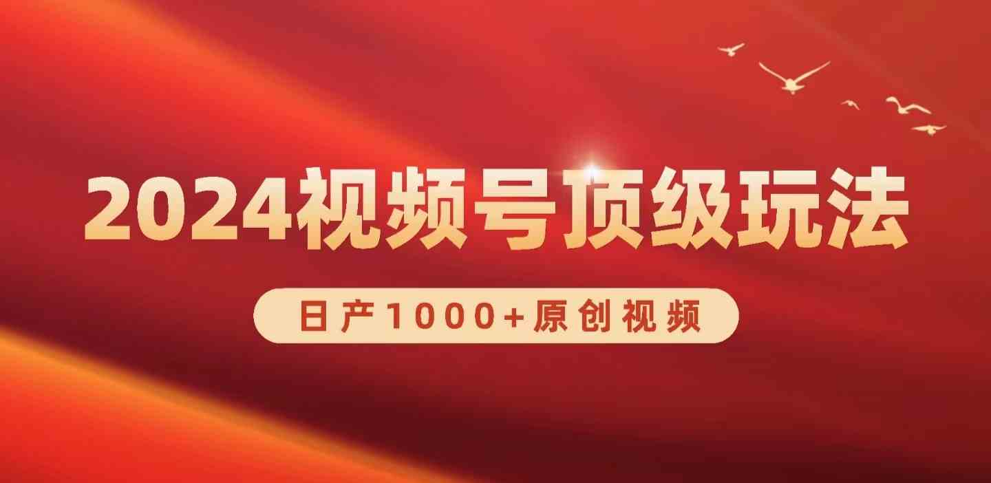 （9905期）2024视频号新赛道，日产1000+原创视频，轻松实现日入3000+-财富区