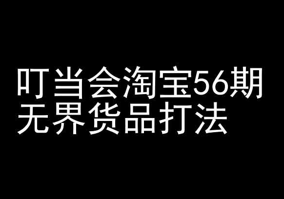 叮当会淘宝56期：无界货品打法-淘宝开店教程-财富区