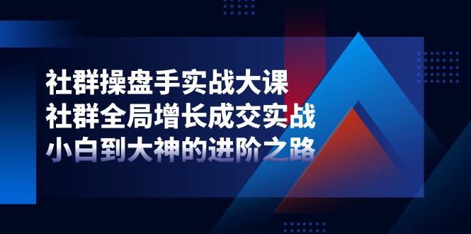 社群操盘手实战大课：社群全局增长成交实战，小白到大神的进阶之路-财富区