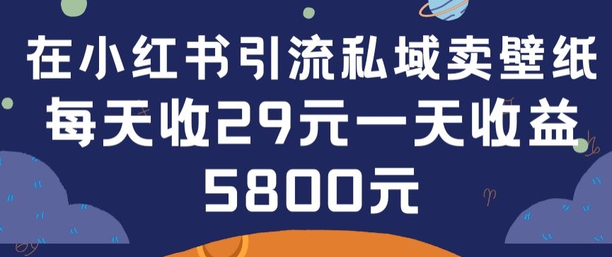 在小红书引流私域卖壁纸每张29元单日最高卖出200张(0-1搭建教程)-财富区