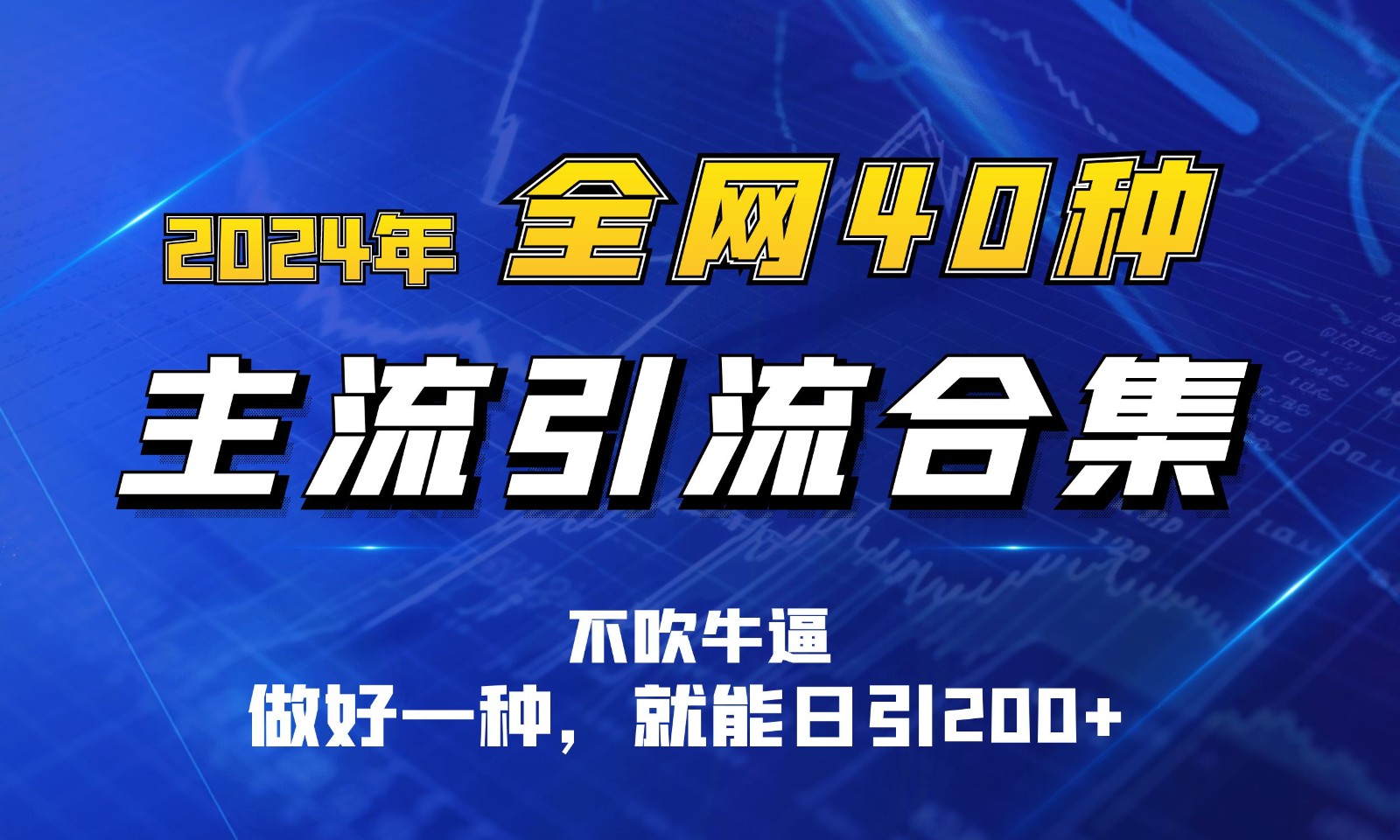 2024年全网40种暴力引流合计，做好一样就能日引100+-财富区