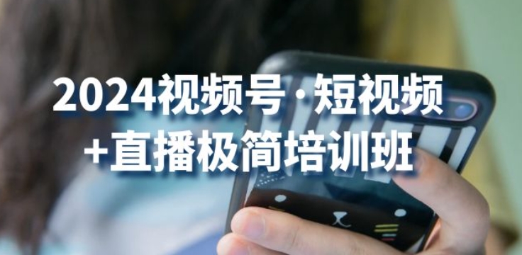 2024视频号·短视频+直播极简培训班：抓住视频号风口，流量红利-财富区