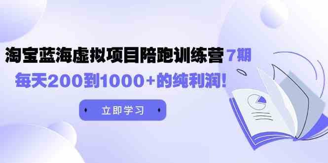 （9541期）黄岛主《淘宝蓝海虚拟项目陪跑训练营7期》每天200到1000+的纯利润-财富区
