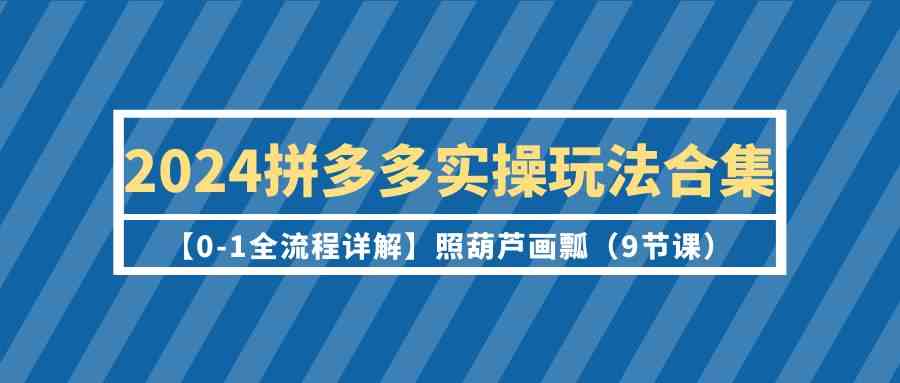 2024拼多多实操玩法合集【0-1全流程详解】照葫芦画瓢（9节课）-财富区