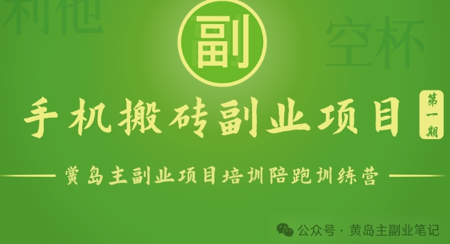 手机搬砖小副业项目训练营1.0，实测1小时收益50+，一部手机轻松日入100+-财富区
