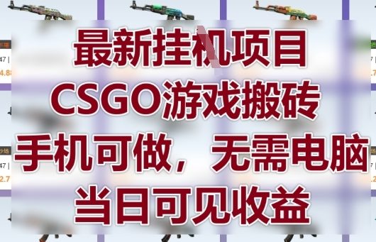 最新挂G项目，CSGO游戏搬砖，手机可做，无需电脑，当日见收益【揭秘】-财富区