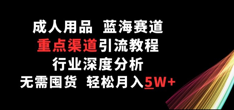 成人用品，蓝海赛道，重点渠道引流教程，行业深度分析，无需囤货，轻松月入5W+-财富区