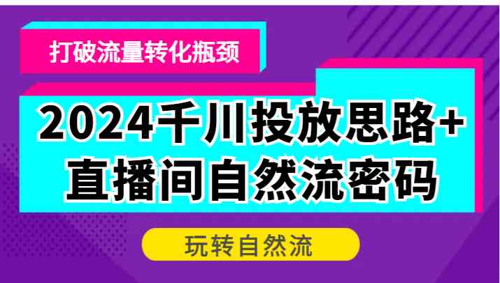 2024千川投放思路+直播间自然流密码，打破流量转化瓶颈，玩转自然流-财富区