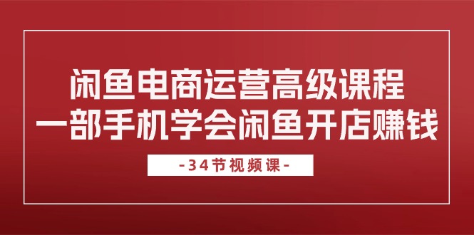 （10686期）闲鱼电商运营高级课程，一部手机学会闲鱼开店赚钱（34节课）-财富区