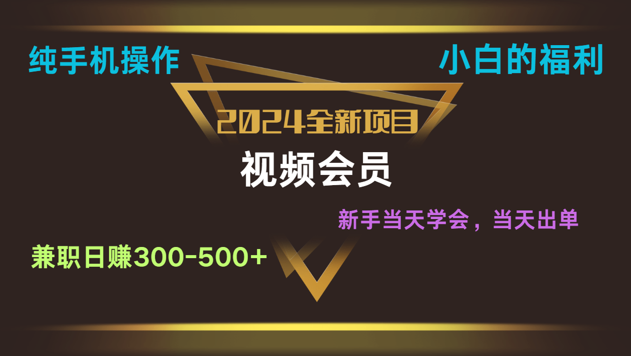 影视会员兼职日入500-800，纯手机操作当天上手当天出单 小白福利-财富区