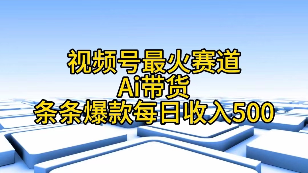 （11038期）视频号最火赛道——Ai带货条条爆款每日收入500-财富区