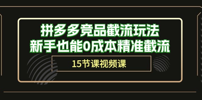 拼多多竞品截流玩法，新手也能0成本精准截流（15节课）-财富区