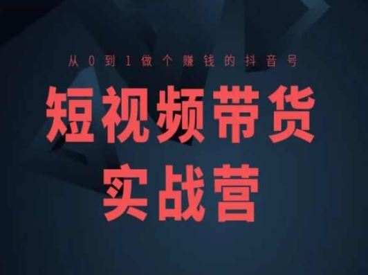 短视频带货实战营(高阶课)，从0到1做个赚钱的抖音号-财富区
