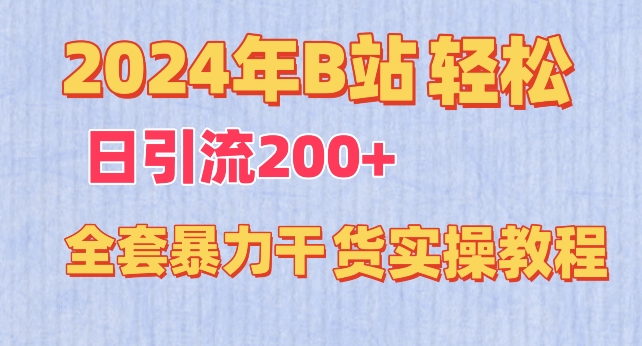 2024年B站轻松日引流200+的全套暴力干货实操教程-财富区