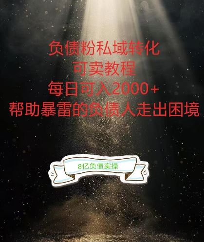 负债粉掘金计划，帮助负债者解决问题，债务规划，债务重组，最好的变现方式【揭秘】-财富区