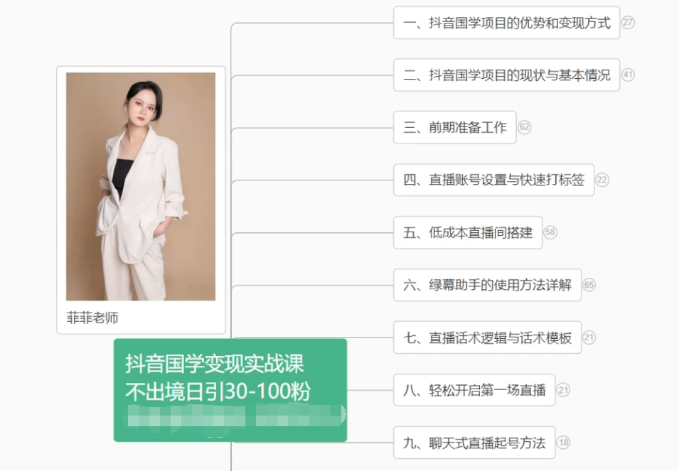 抖音国学变现项目：不出境日引30-100粉实战课程-财富区