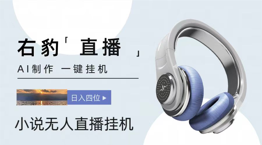 右豹小说无人直播挂机吸金项目，简单易行收益稳定， 月入1000+-财富区