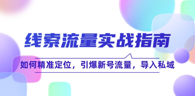（12382期）线 索 流 量-实战指南：如何精准定位，引爆新号流量，导入私域-财富区