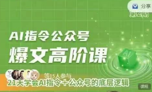 Ai指令公众号高阶课，学会ai指令+公众号的底层逻辑-财富区