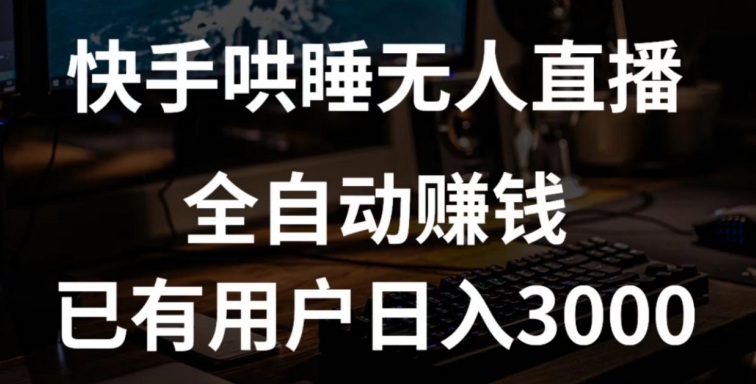 快手哄睡无人直播+独家挂载技术，已有用户日入3000+【赚钱流程+直播素材】-财富区