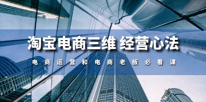 淘宝电商三维经营心法：电商运营和电商老板必看课（59节课）-财富区