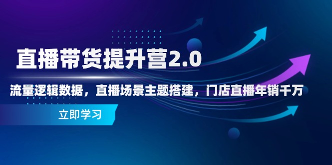 直播带货提升营2.0：流量逻辑数据，直播场景主题搭建，门店直播年销千万-财富区