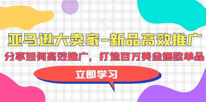 亚马逊大卖家新品高效推广，分享如何高效推广，打造百万美金爆款单品-财富区